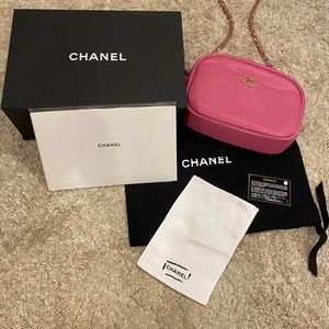 Chanel goatskin quilted camera bag